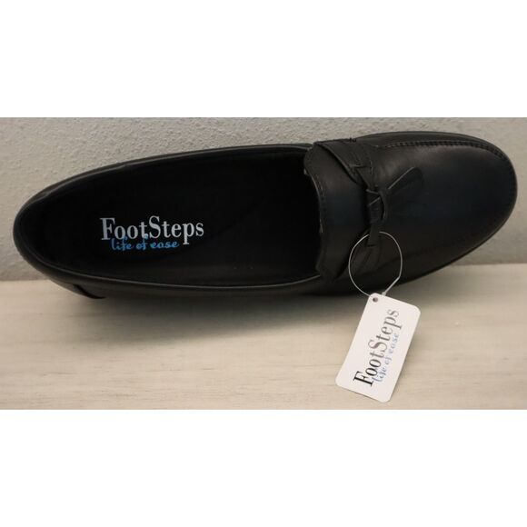 FootSteps FS3430 Women's Sz 12M Black PU Leather Liberty Slip-On Dress Shoes SIB - Picture 6 of 11